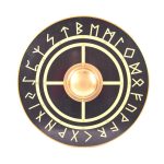 Trä medeltida Viking Symbols sköld handgjord SWE34