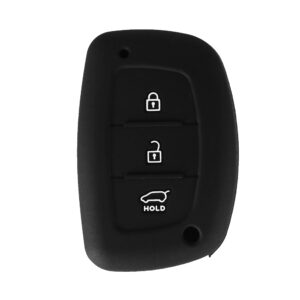 Silikon 3-knapps bilnyckelfodral svart för Hyundai