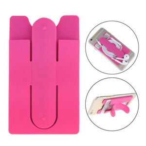 Silikon U-plånbokskortklistermärke rosa