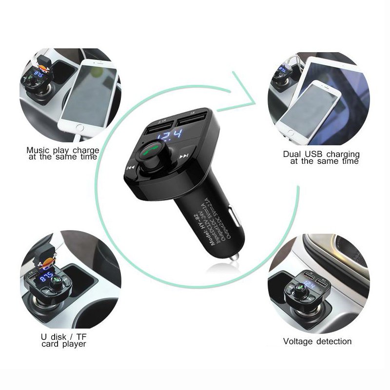 Bluetooth bil FM-sändarmodulator MP3 trådlös 3.1A