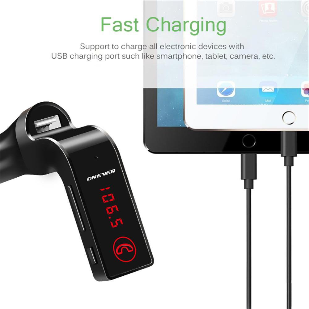 Bluetooth bil FM-sändarmodulator MP3 USB svart