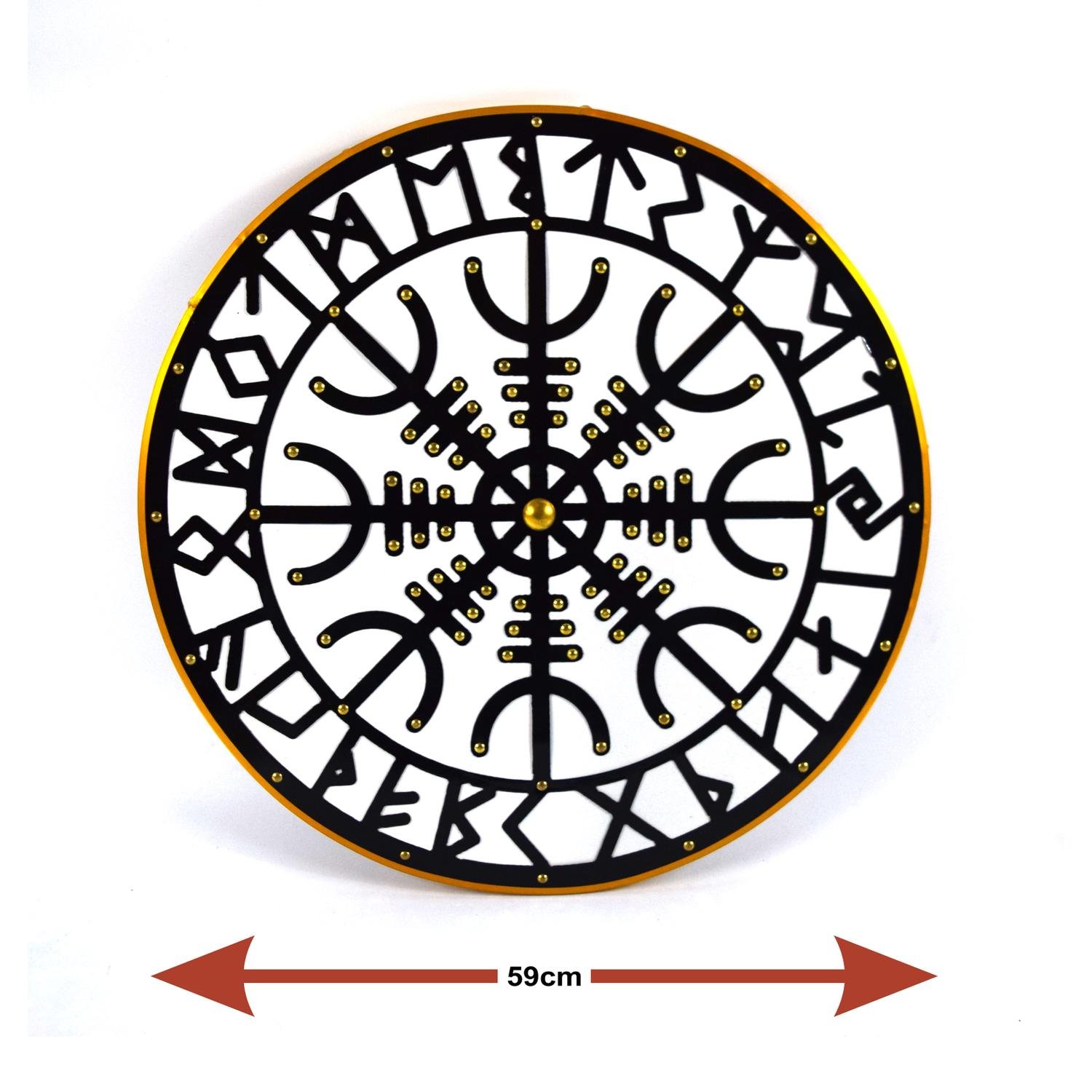 Helm of Awe Silver Puinen Viking Shield käsintehty SWE57