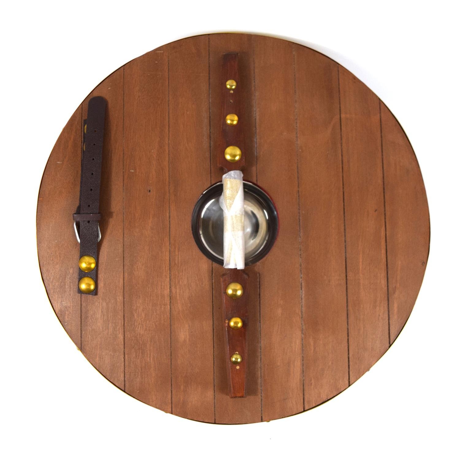 Trä Medeltida Metal Cross Viking Shield SWE171