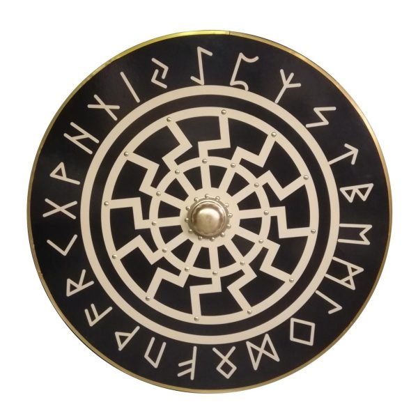 Trä Viking Norse Mythology handgjord sköld SWE24