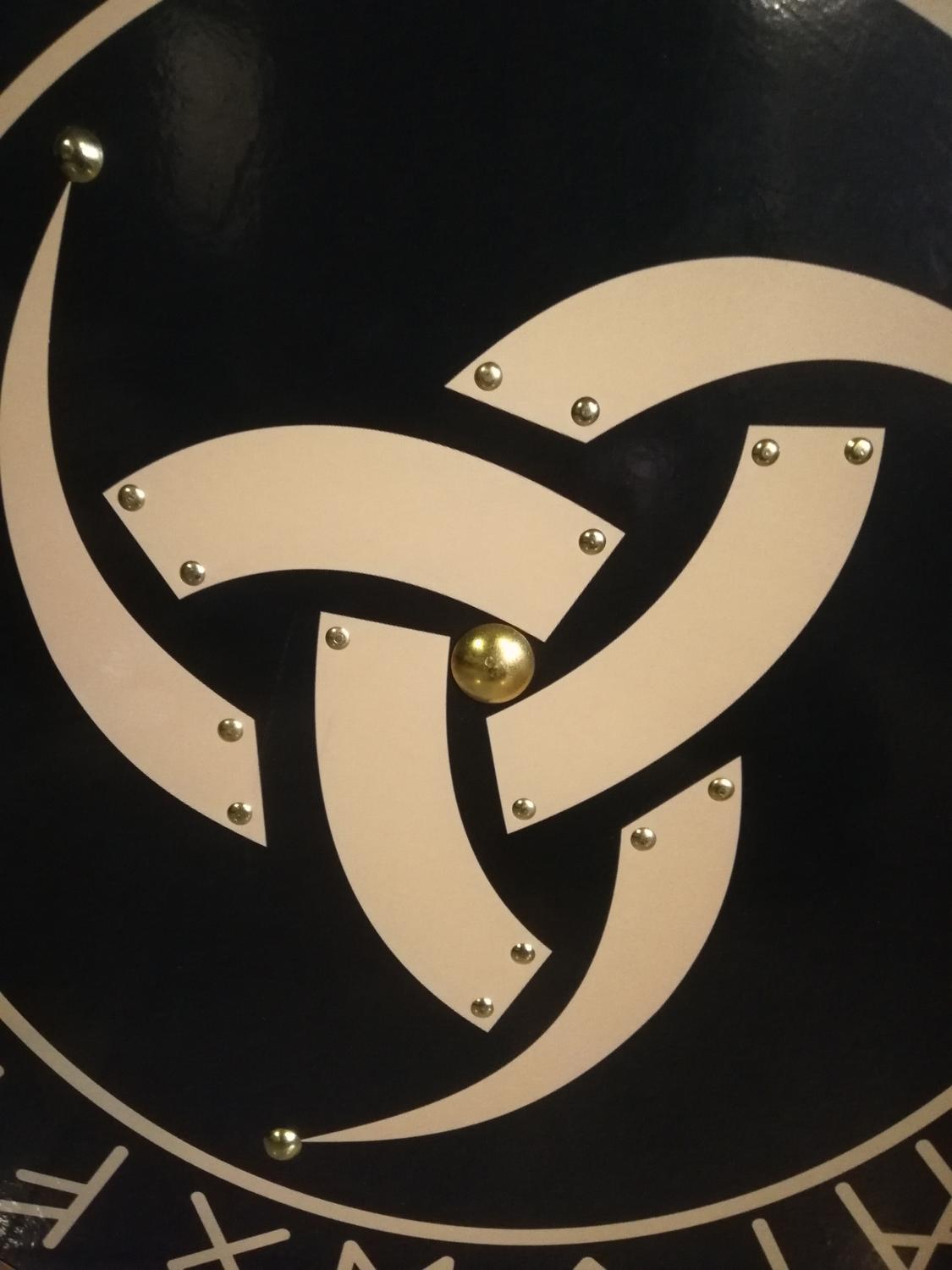 Trä Viking Odin Horn handgjord sköld SWE25