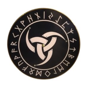 Trä Viking Odin Horn handgjord sköld SWE25