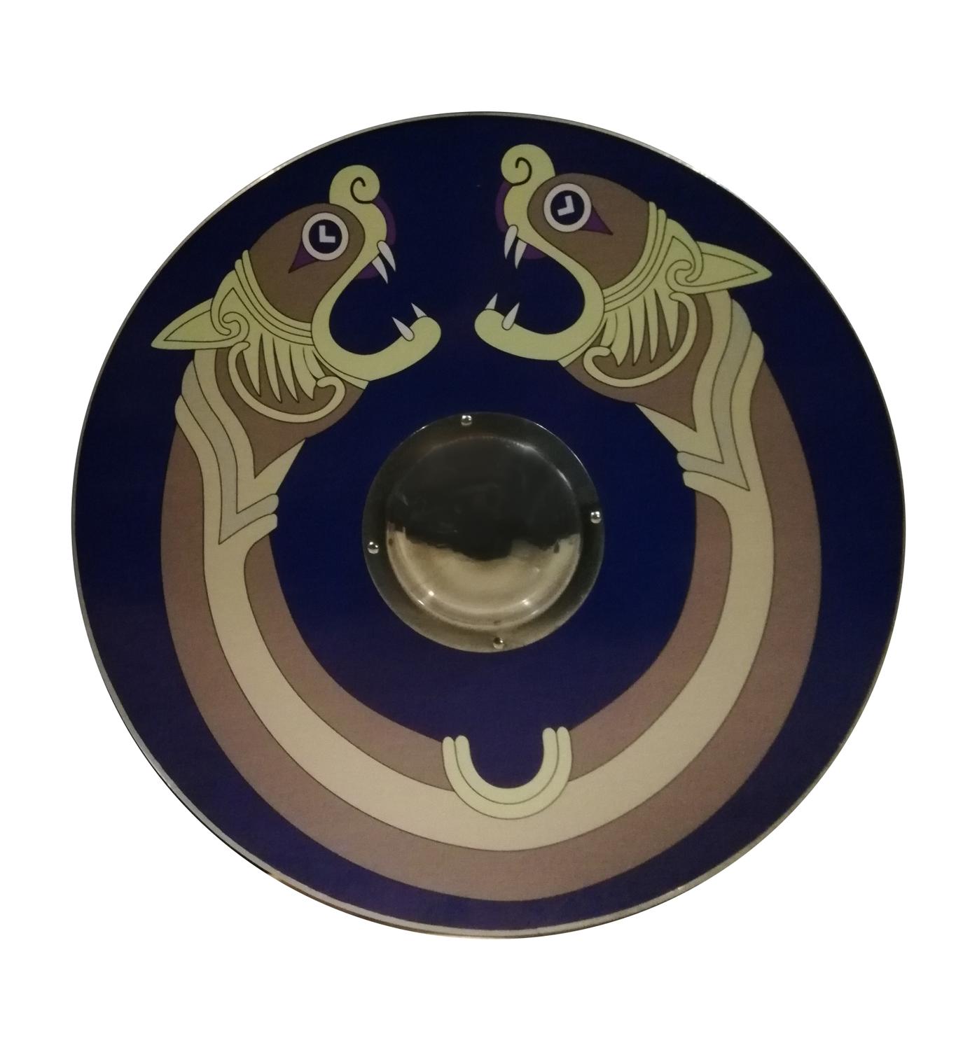 Trä Viking Larp Dragon handgjord sköld SWE32