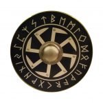 Träslavisk God Sun Wheel Viking handgjord sköld SWE35
