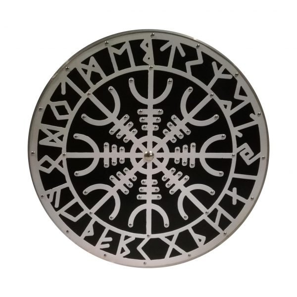 Trä / metall Norse Helm Of Awe Viking Medieval Shield SWE56