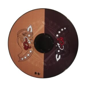 Trämedeltida lädergrepp Viking Shield SWE75