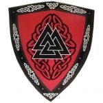 Trämedeltida Valknut Viking böjd sköld SWE81