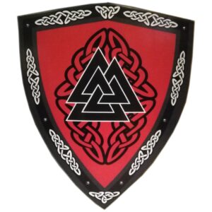 Trämedeltida Valknut Viking böjd sköld SWE81