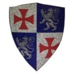 Trä Medeltida Rampant Lion Viking Curved Shield SWE83