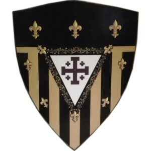Trämedeltida Fleur De Lis Vector Curved Shield SWE86