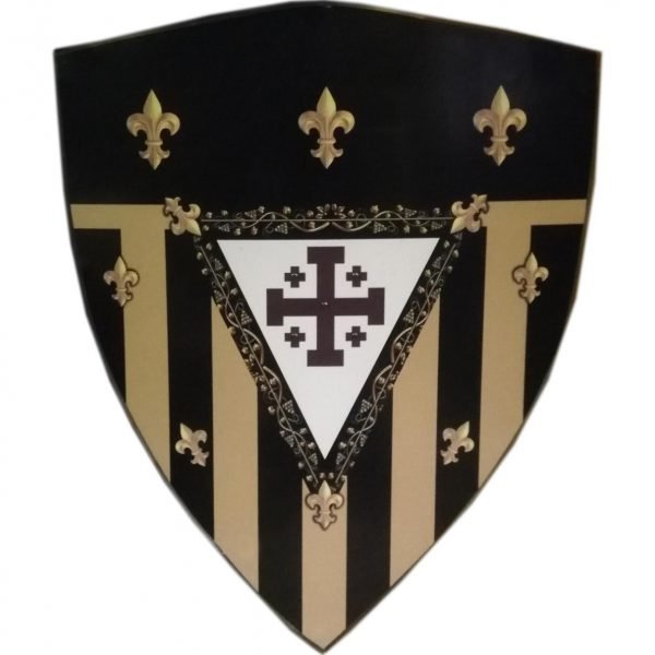 Trämedeltida Fleur De Lis Vector Curved Shield SWE86