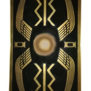 Trä / metall Roman Augustan Scutum Black Curved Shield SWE93