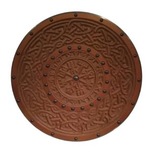 Träsnitt Runes Helm of Awe Viking Bronze Shield SWE97