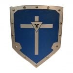 Trämedeltida Viking Cross Shield - Blå SWE104