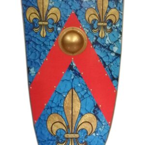 Trä Medeltida fleur de lis Viking Shield SWE136