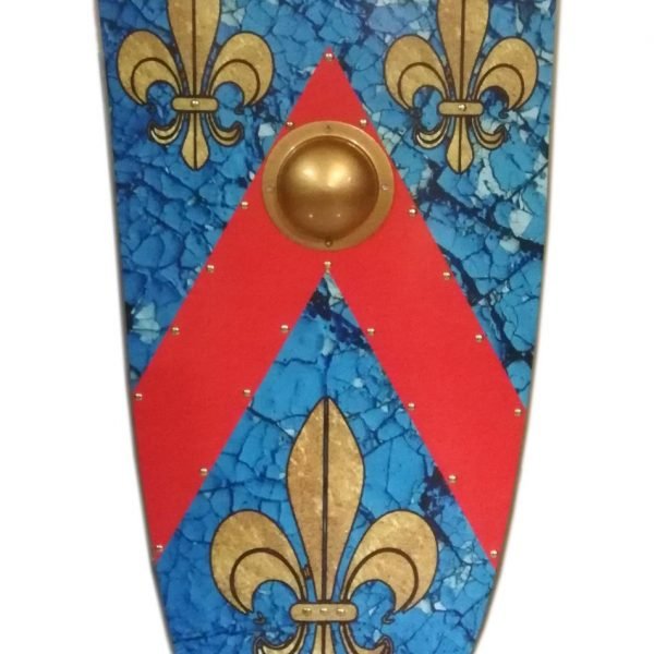 Trä Medeltida fleur de lis Viking Shield SWE136