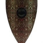 Trä Medeltida antika asiatiska Black Forest Shield SWE142