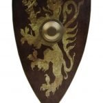 Trä Medeltida Bruce Rampant Lion Shield SWE145