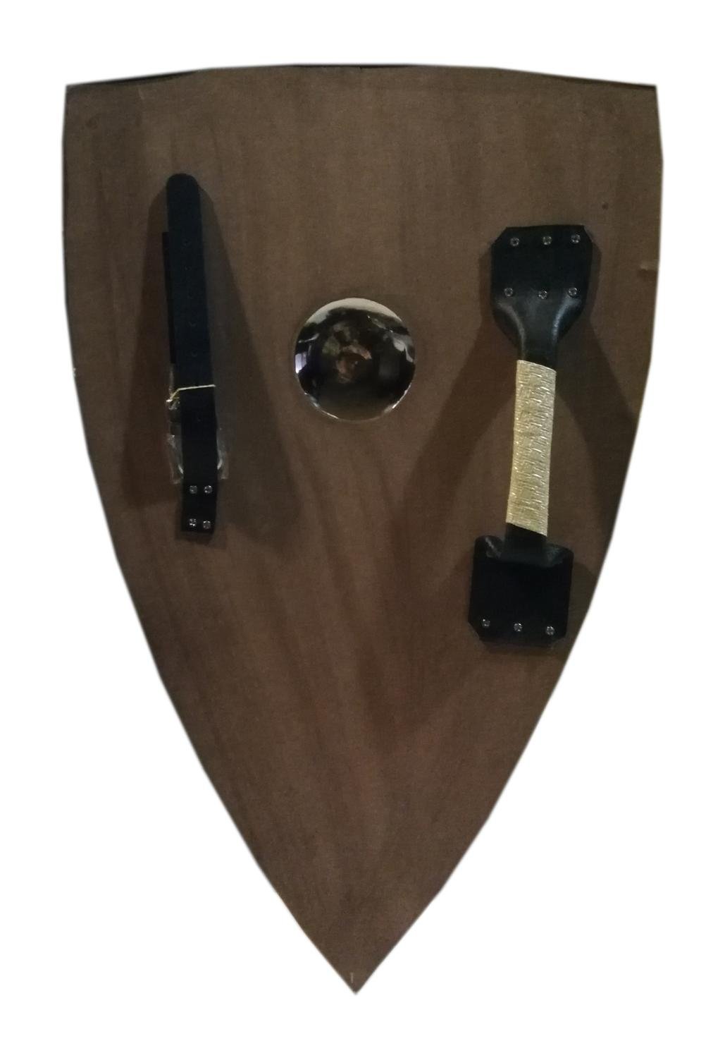 Trä Medeltida Chinoiserie Design Shield SWE146