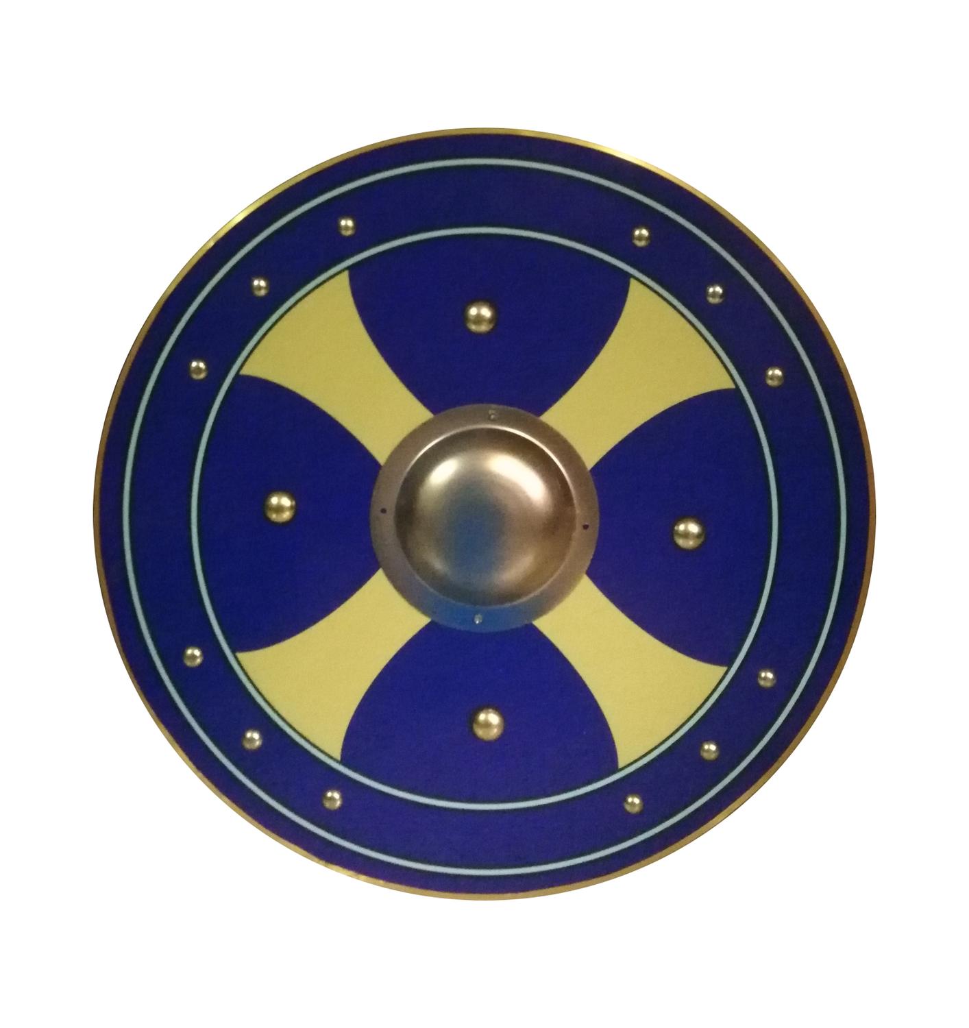 Trä/metall Medeltida bas Viking Shield SWE159
