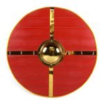 Trä Medeltida Metal Cross Viking Shield SWE171