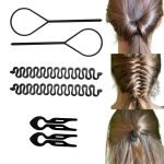 6x Hair Topsy Bun Braid hårstilsverktyg
