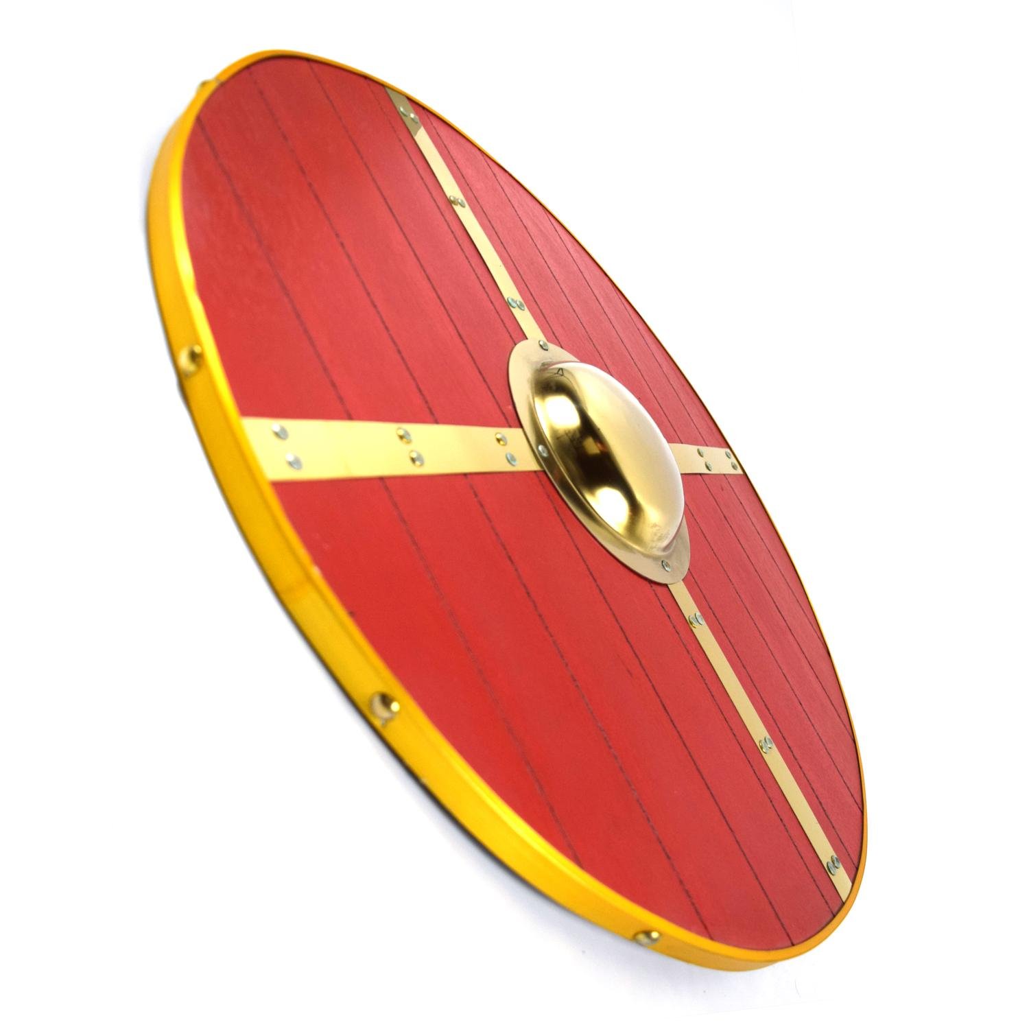 Trä Medeltida Metal Cross Viking Shield SWE171