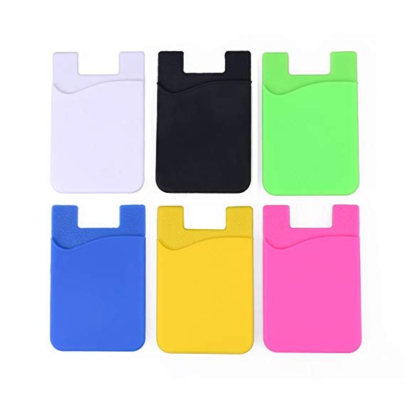6x Silicone sock plånbok mix kontanter pocket klistermärke