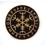 Runes Helm Awe Viking Medeltida handgjord träsköld SWE28