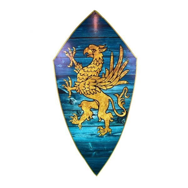 Medeltida Rampant Eagle Shield av trä SWE168