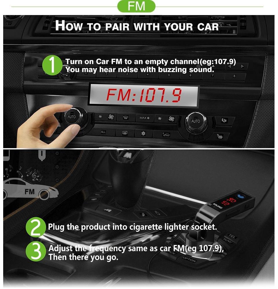 Bluetooth bil FM-sändarmodulator MP3 USB vit