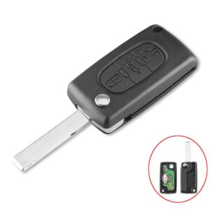 3-knapps fjärrnyckel CE0523 433MHz ID46 chip HU83 för Peugeot