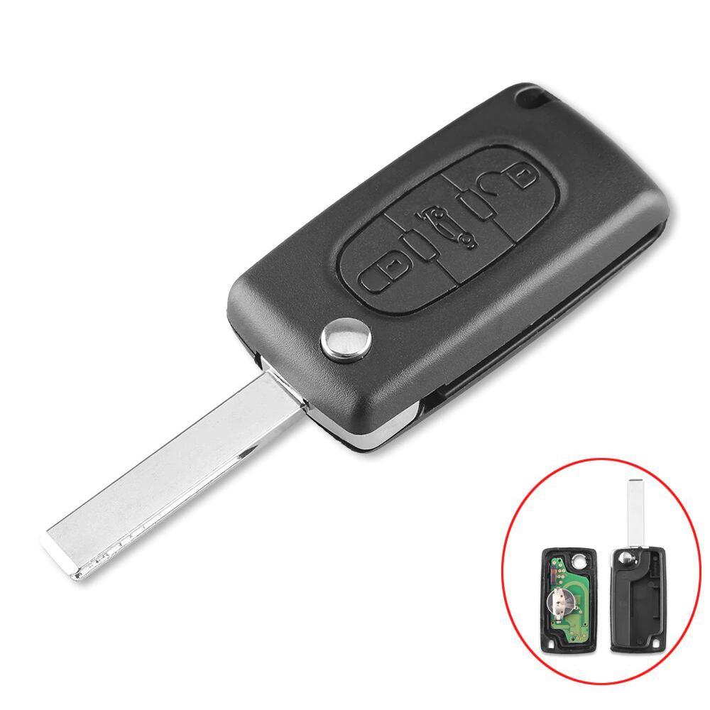 3-knapps fjärrnyckel CE0523 433MHz ID46 chip HU83 för Peugeot
