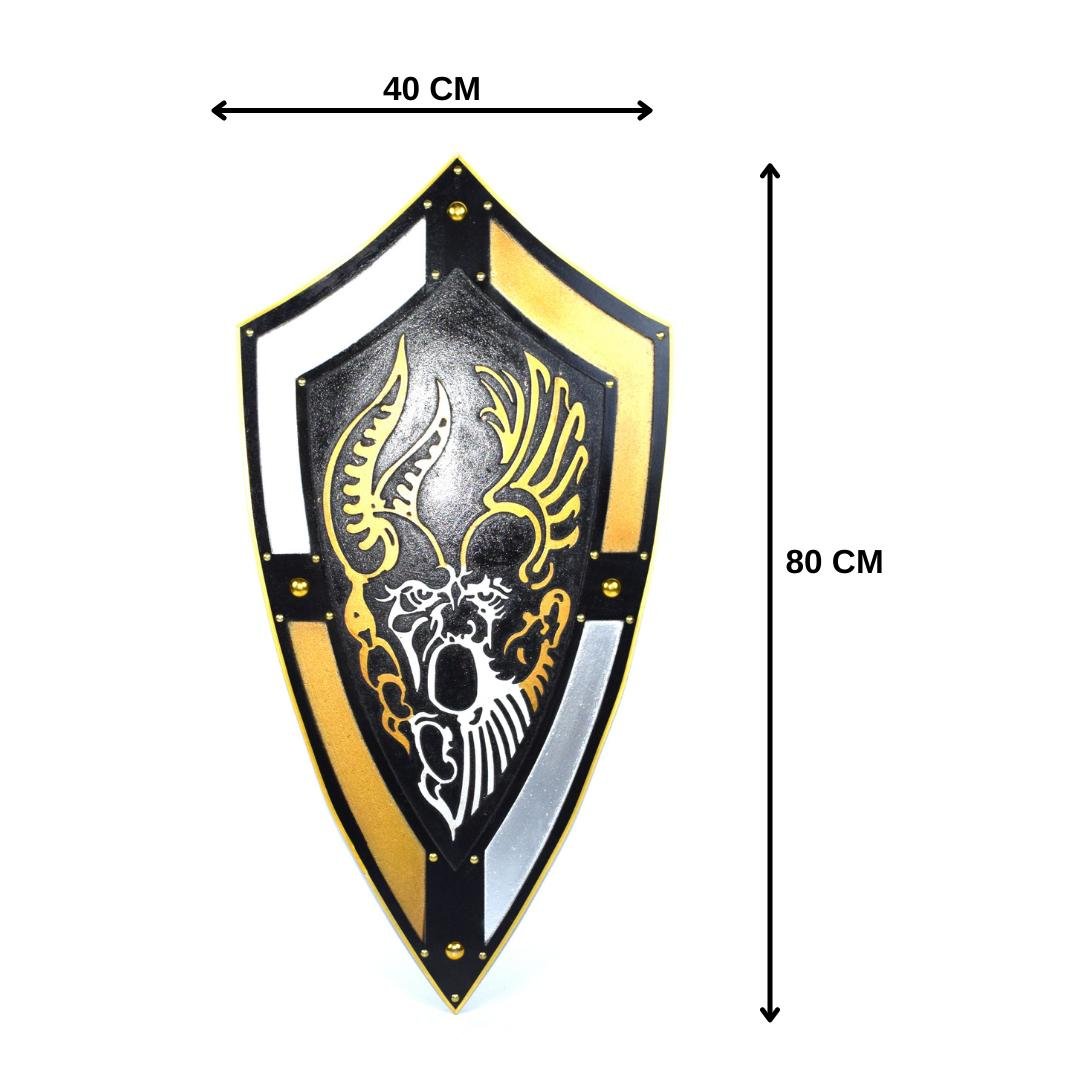 Trä medeltida Gladiator Shield SWE-118