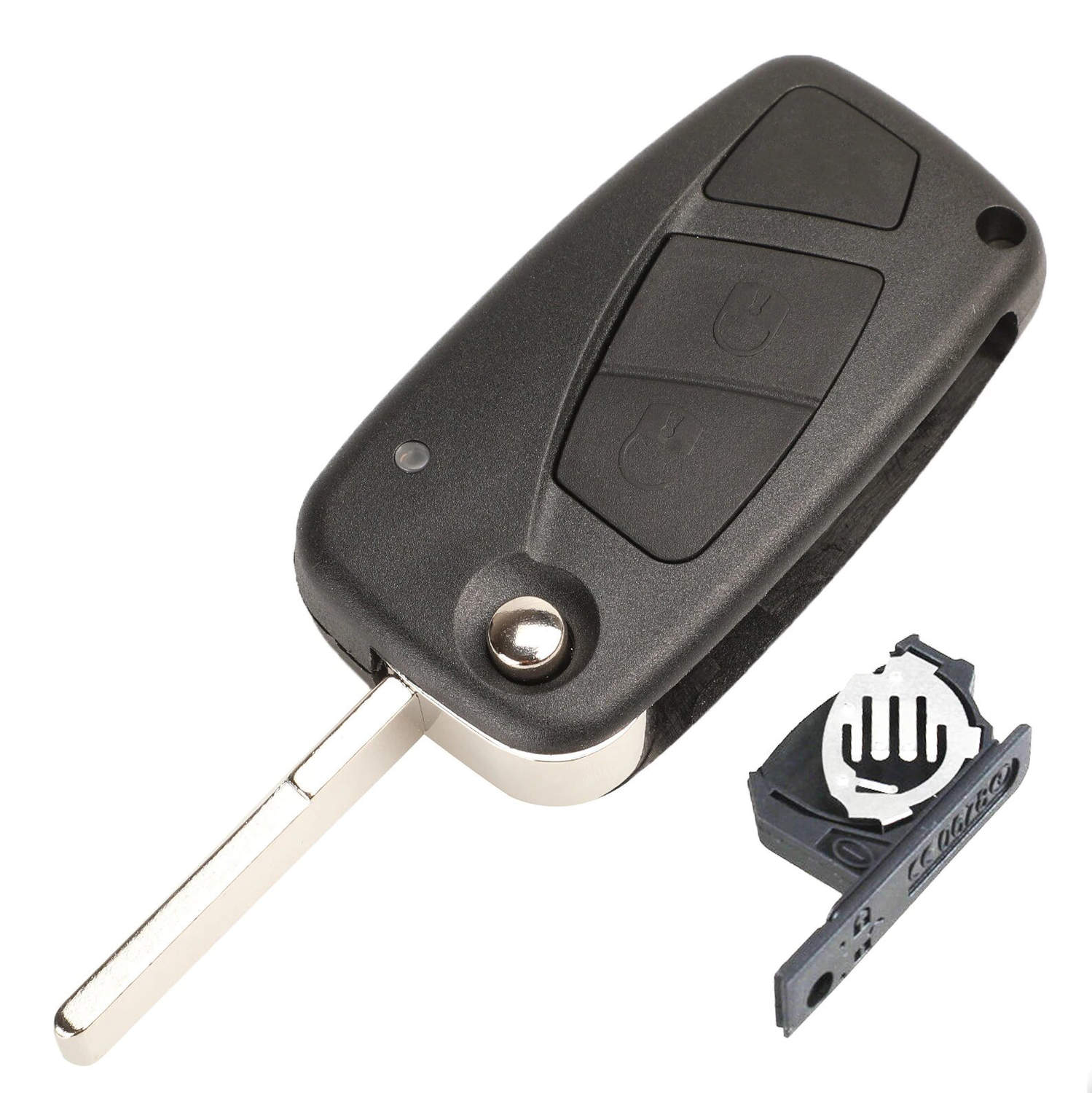 2 knappars nyckelskal för Fiat svart