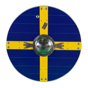 Trä Metall Handgjord Sverige Flagga Viking Shield SWE186