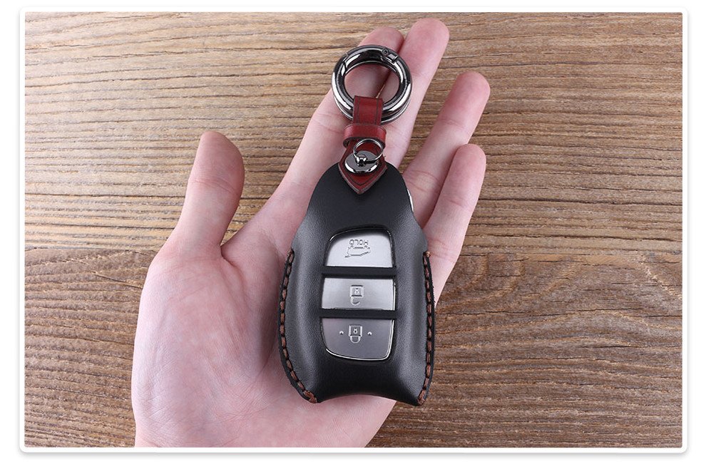 Bilnyckelfodral i äkta läder svart till Hyundai