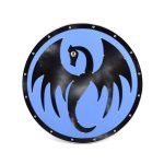 Trä/läder Medeltida Dragon Viking Shield SWE61