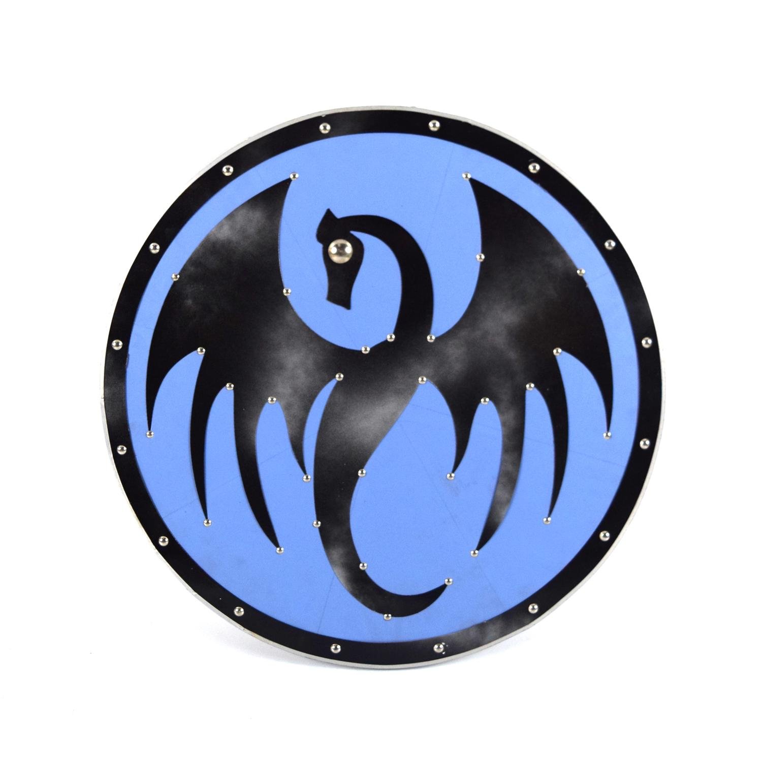 Trä/läder Medeltida Dragon Viking Shield SWE61