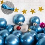 10x glansig pärla uppblåsbar krom ballonger metallblå
