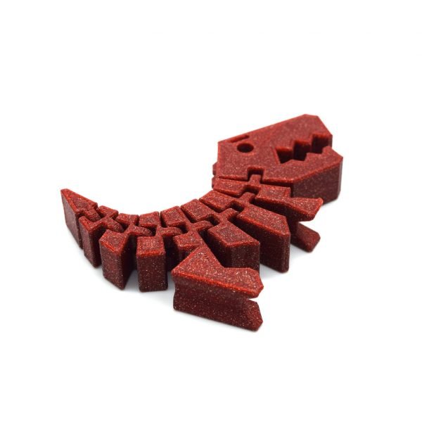 Rex Dinosaurie Flexibel Dekoration Metallröd