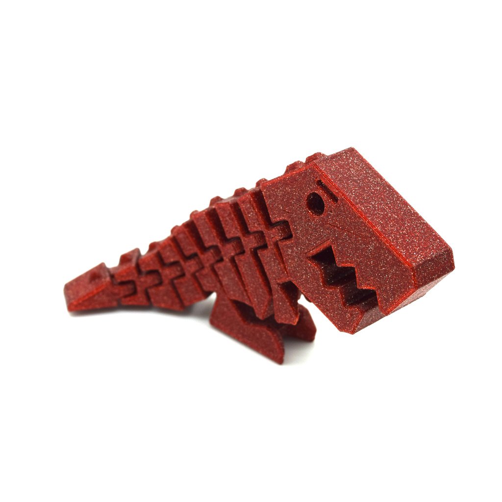 Rex Dinosaurie Flexibel Dekoration Metallröd
