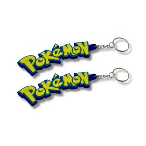2x Pokemon nyckelring kedja blixtlås hängare