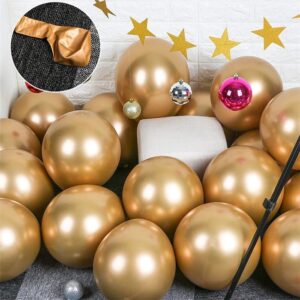 10x glansigt pärlauppblåsbart krom ballonger metalliskt guld
