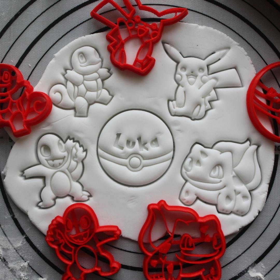 5 st kakskärare Mario/Paw-Patrol/Pokemon 8 cm