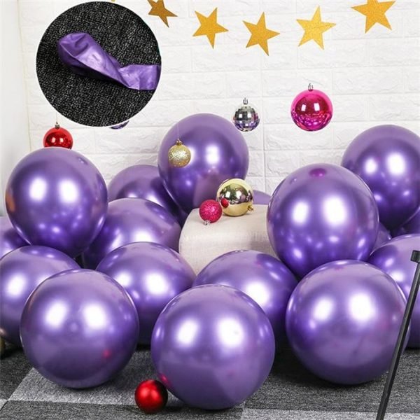 10x glansig pärla uppblåsbar krom ballonger metallil